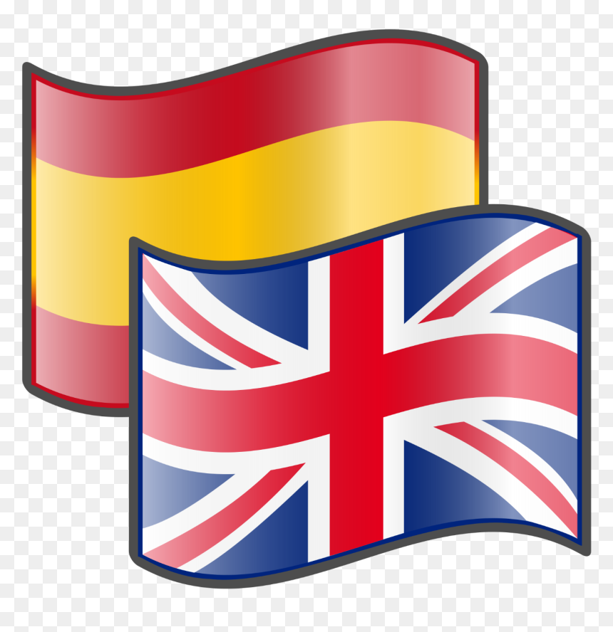 Transparent Ir De Compras Clipart - English And Spanish Flags, HD Png Download - spanish flag png