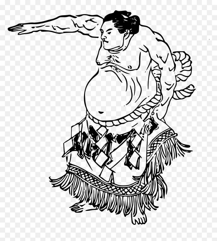 Transparent Wrestling Silhouette Png - Epic Sumo Wrestler Drawing, Png Download - wrestling silhouette png
