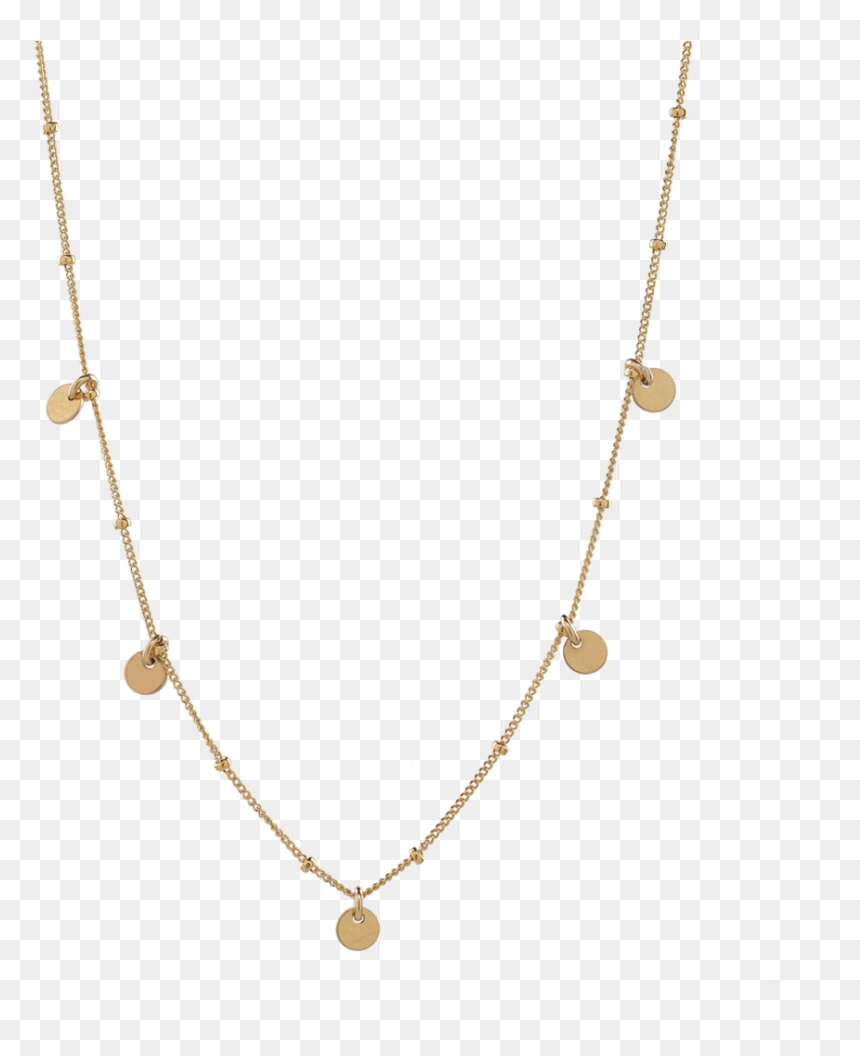 5 Tiny Discs On Ball Chain Choker - Necklace, HD Png Download - ball and chain png