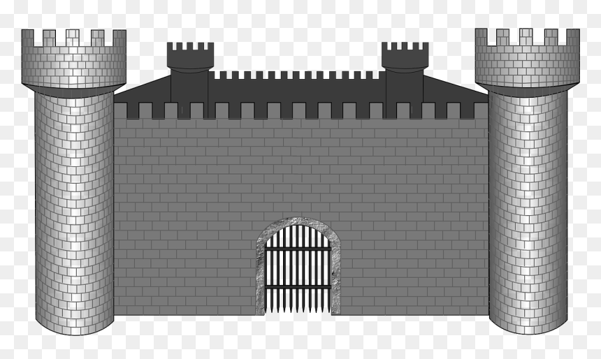 Gate,wall,towers,free Vector Graphics - Castelo De Pedra Desenho, HD Png Download - castle wall png