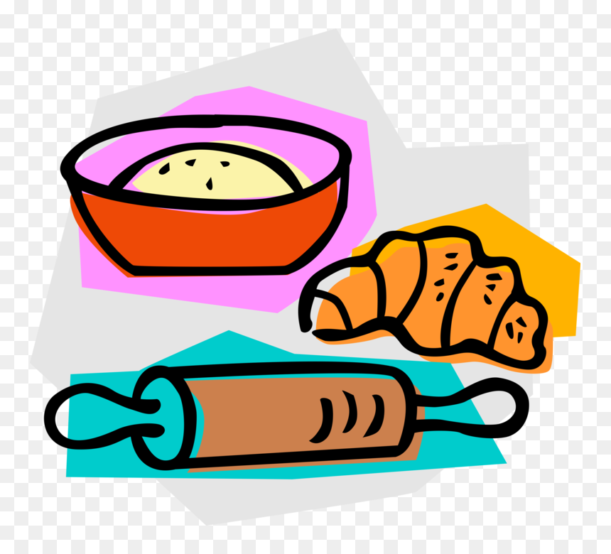 Vector Illustration Of Rolling Pin With Flour Dough - Rolling Pin Clip Art, HD Png Download - rolling pin png