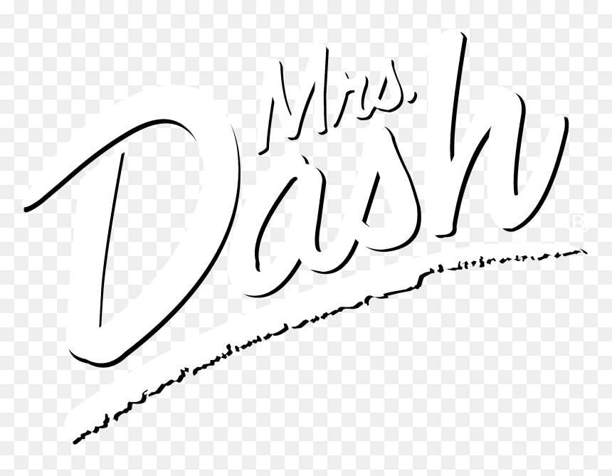 Mrs Dash Logo Black And White - Calligraphy, HD Png Download - dash line png