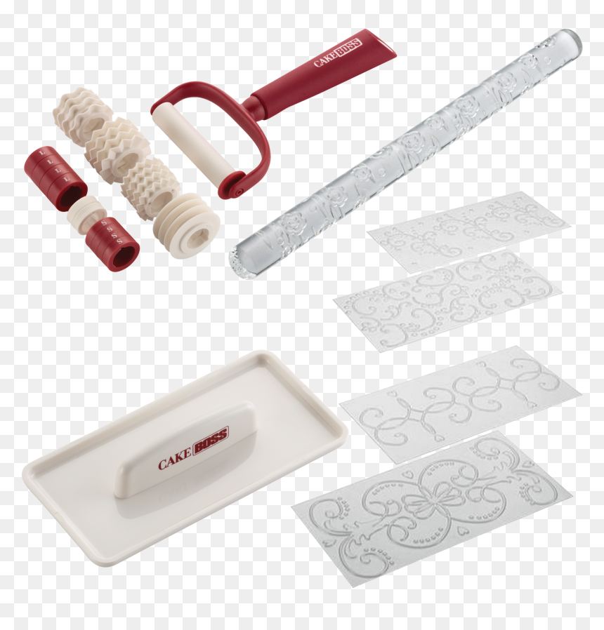 Cake Boss Set Fondant Mats Ribbon Cutter Rolling Pin - Cake Boss Tools, HD Png Download - rolling pin png