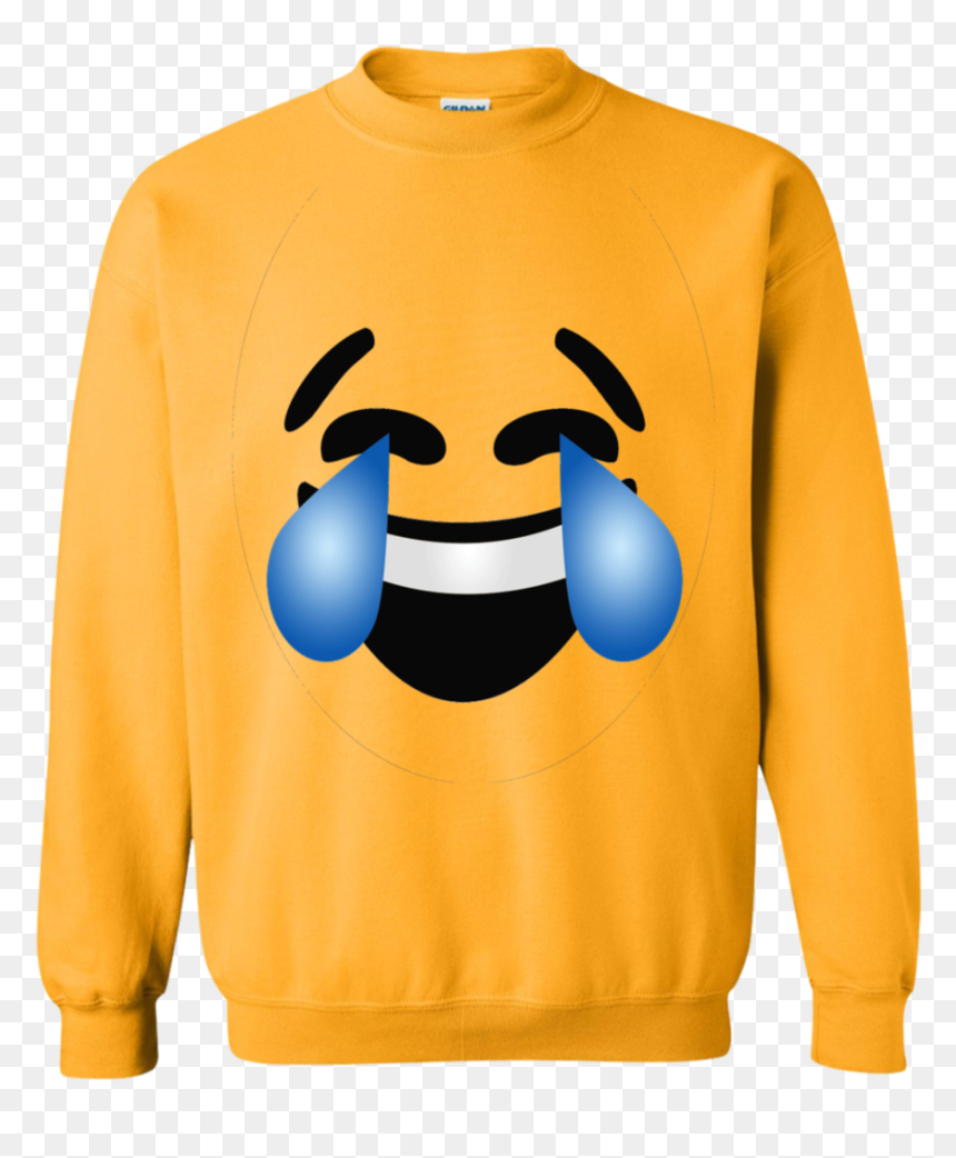 Emoji Costume Laughing Tears Of Joy Emoji Crewneck - Sweater, HD Png Download - joy emoji png