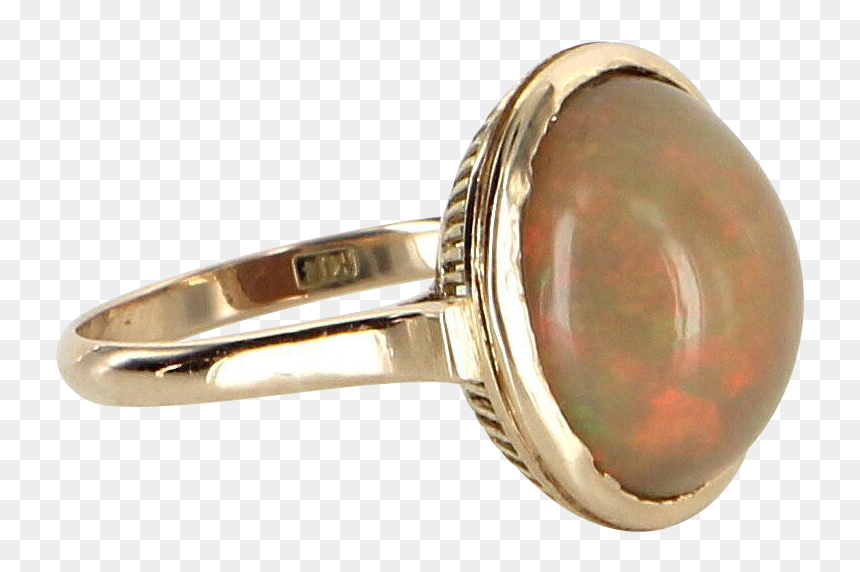 Natural Mexican Fire Opal Cocktail Ring Vintage - Pre-engagement Ring, HD Png Download - fire ring png