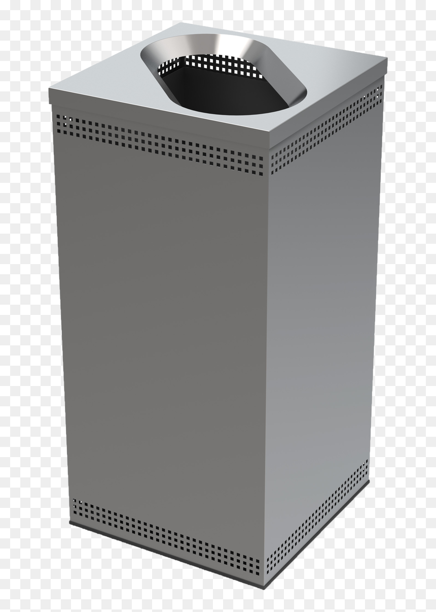 35 Gallon Square Stainless Steel Trash Can Precision - Commercial Garbage Bin For Office, HD Png Download - open trash can png