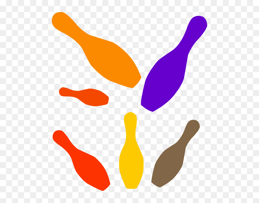 Color Bowling Pin Clipart Free, HD Png Download - bowling clipart png