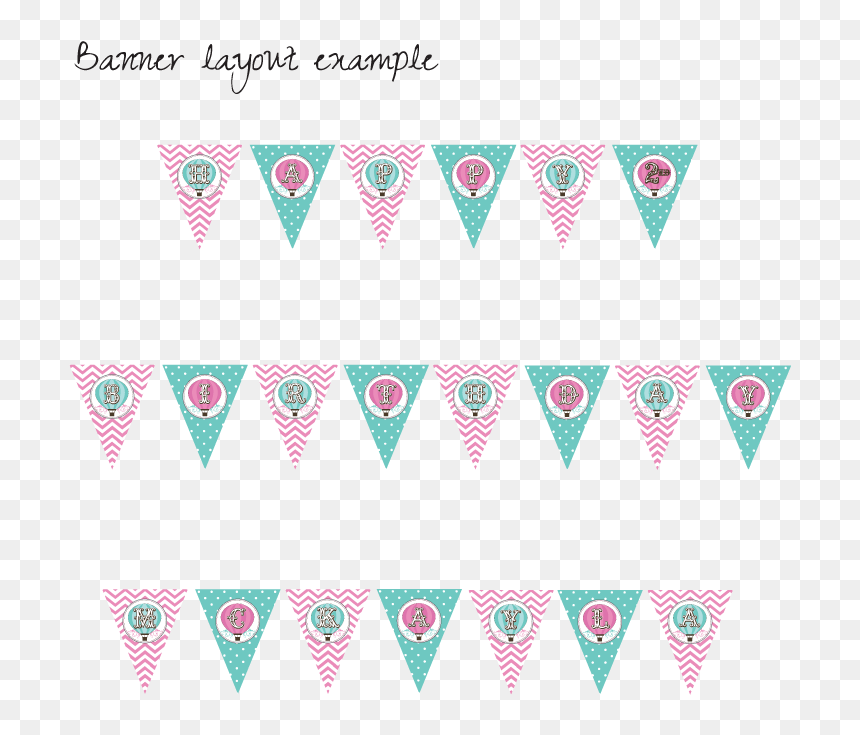 Hot Air Balloon Printable Party Banner - Triangle, HD Png Download - party banner png