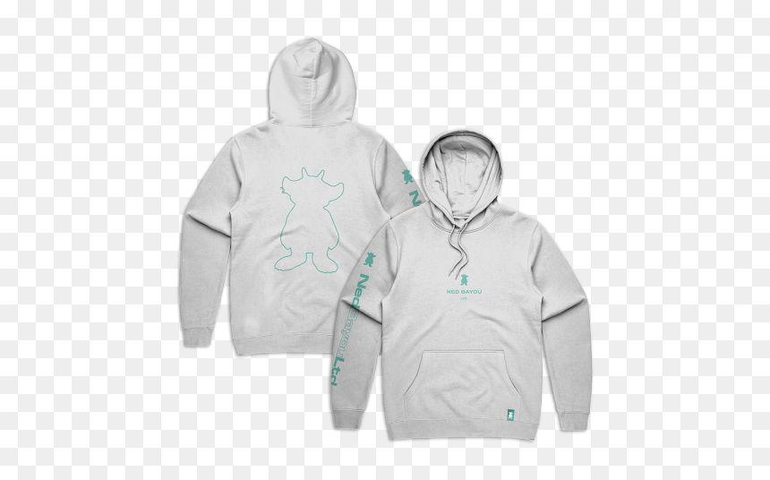 Outline Pullover Hoodie White - Ned Bayou, HD Png Download - white hoodie png