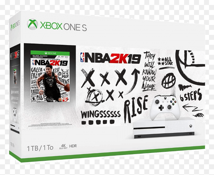 Microsoft Xbox One S 1tb Nba 2k19 - Xbox One S Nba 2k19 Bundle, HD Png Download - xbox one s png