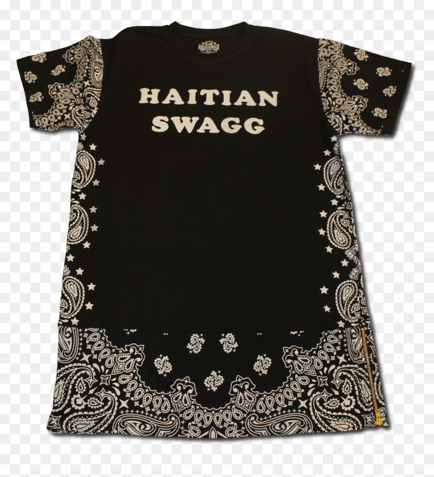 Haitian Swagg Black Bandana Print Extended - Motif, HD Png Download - black bandana png