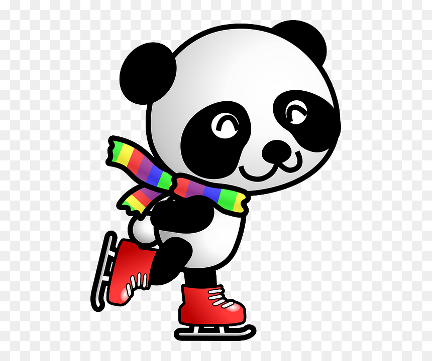 Panda Skating Clipart, HD Png Download - red panda png