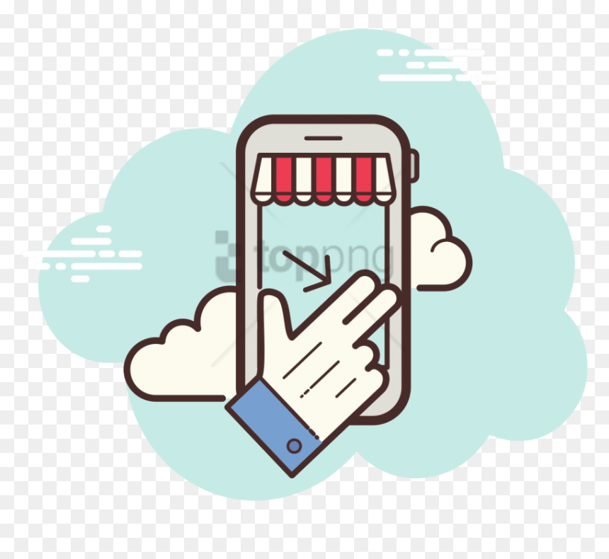 Free Png Mobile Shop Swipe Icon - Mobile Shoping Online Icon, Transparent Png - shop png
