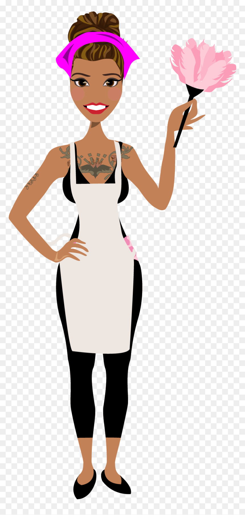 Png Library Custom Portrait Illustration Of - Cute Cleaning Lady Clipart, Transparent Png - lady png