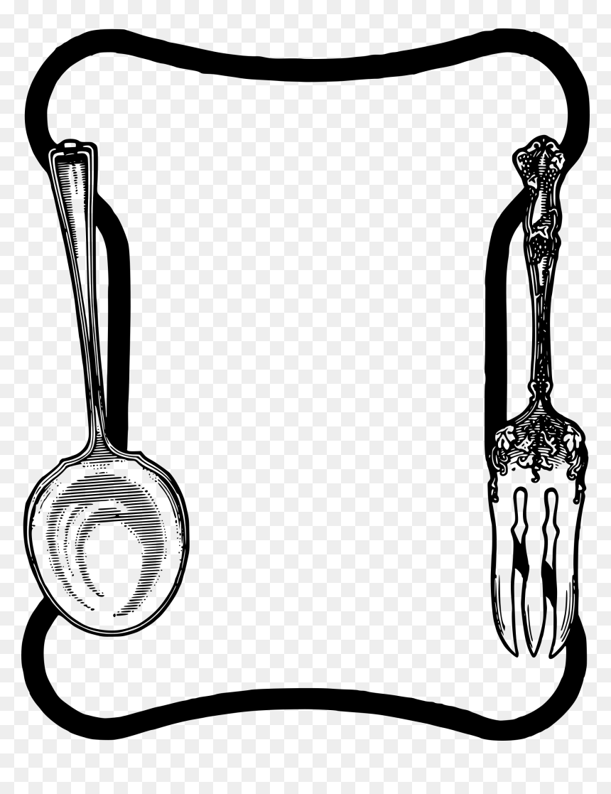 Spoon Fork Frame Clip Arts - Spoon And Fork Frame Png, Transparent Png - fork and spoon png
