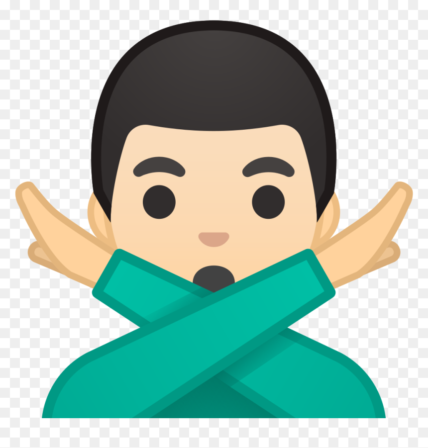 Man Gesturing No Light Skin Tone Icon - Blue Hole, HD Png Download - no image png