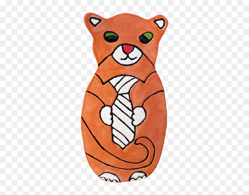 Cat Themed Wall Decor Orange Cat - Cartoon, HD Png Download - wall art png
