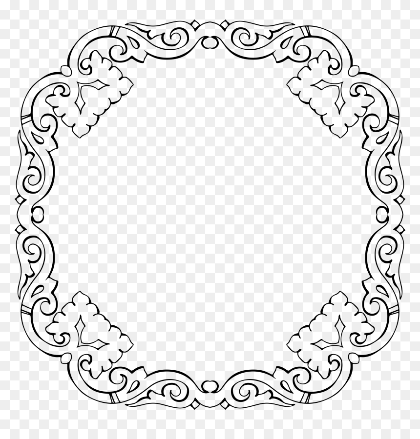 Vintage Calligraphic Flourish Frame Extrapolated 4 - Frames Caligrafi, HD Png Download - vintage frame vector png
