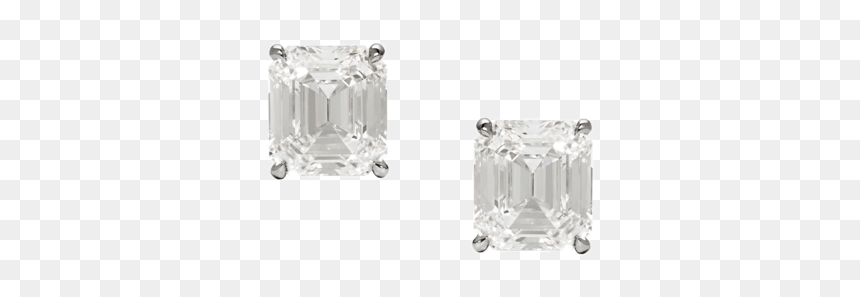 Diamond Stud Earrings Square Emerald Cut3013016 Emc - Diamond, HD Png Download - diamond earring png