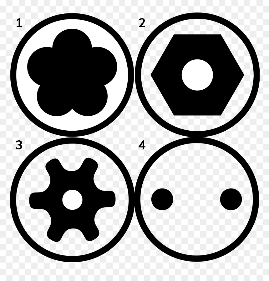 Types Of Security Drive - Types Of Torx Head Screws, HD Png Download - screw head png