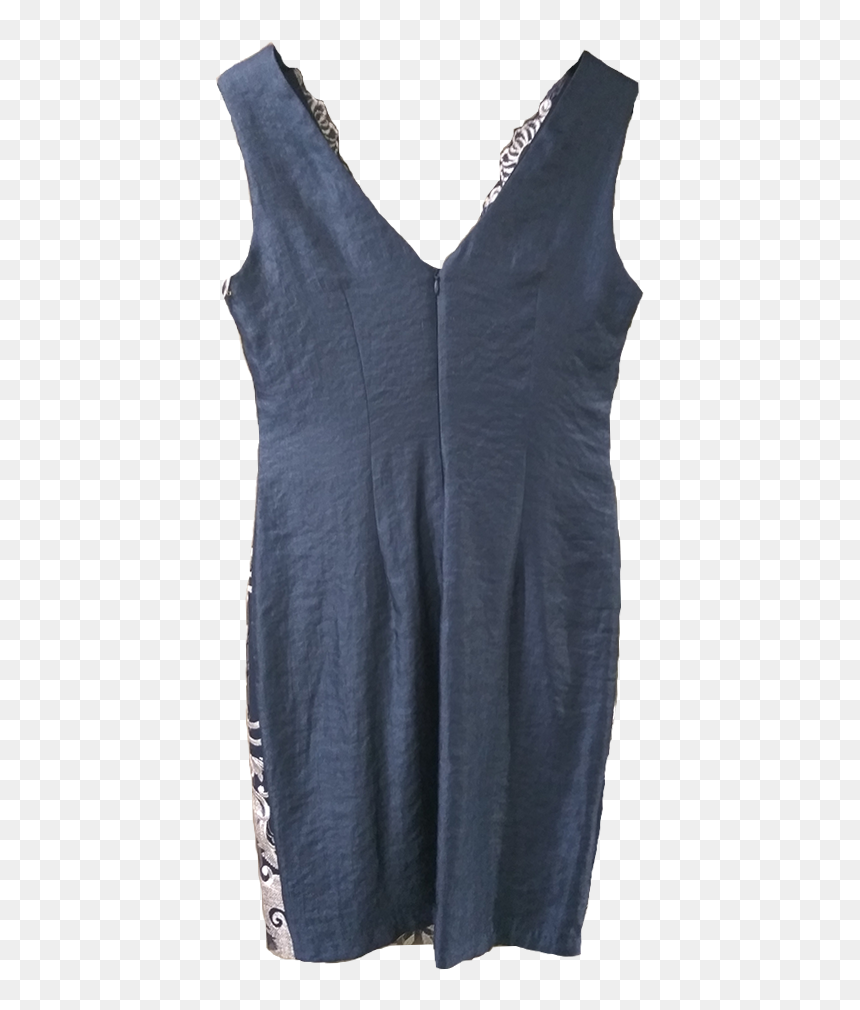 Mini Dress In Straight Line With White Lace - Little Black Dress, HD Png Download - straight white line png