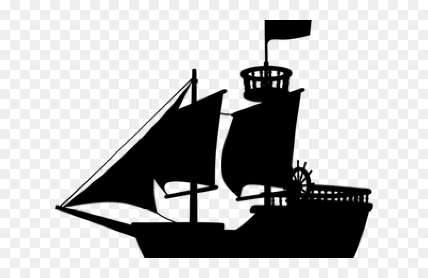 Transparent Cruise Ship Clipart - Transparent Pirate Ship Silhouette, HD Png Download - cruise ship clip art png