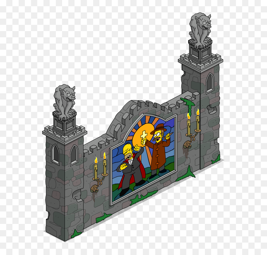Simpson Springfield Muraille De Chine, HD Png Download - castle wall png