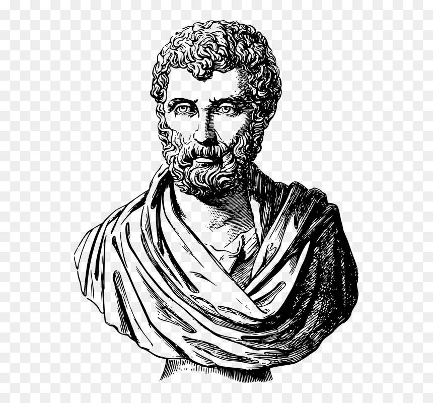 Bust, Famous, Greek, Herodotu - Herodotus Black And White, HD Png Download - greek bust png