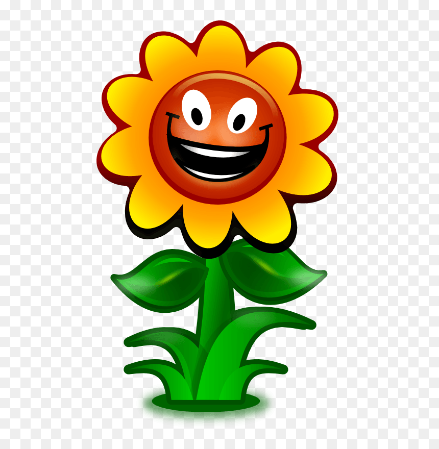 Sunflower Free Sunflower School Cliparts - Flower Clipart Cartoon, HD Png Download - school clipart png