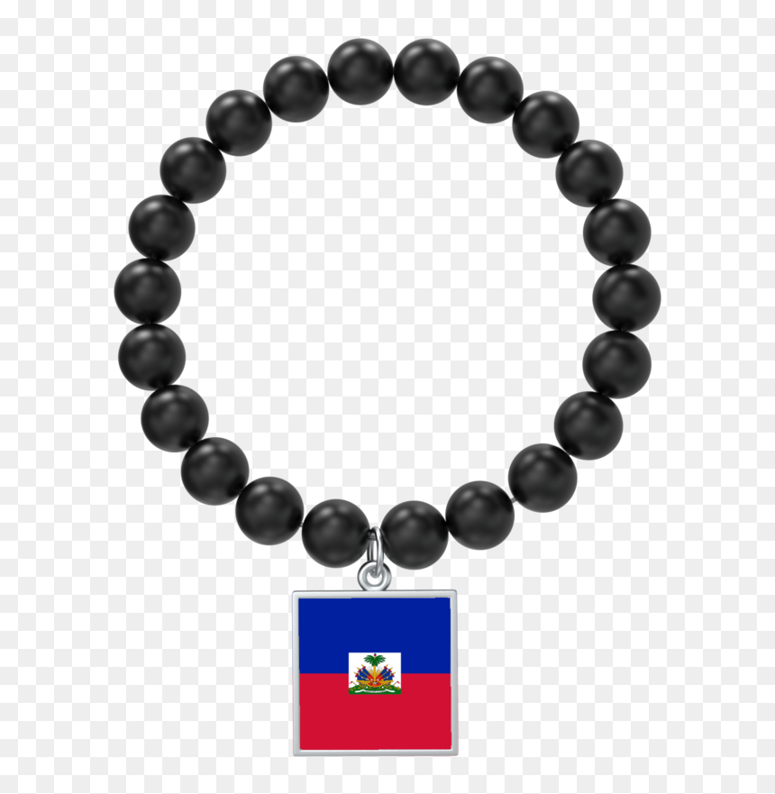 Black Haitian Flag Bracelet Clipart , Png Download - Bracelet Top View Png, Transparent Png - haitian flag png