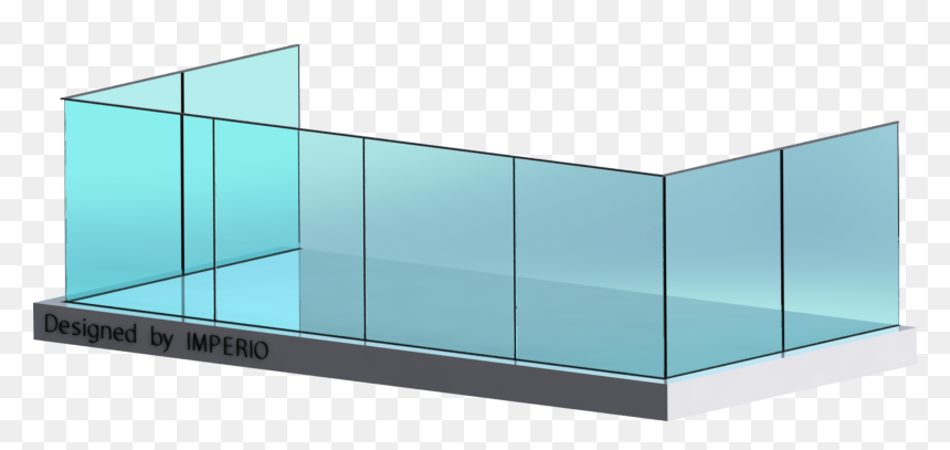 Imperio L40 Series Frameless Glass Railings, HD Png Download - railing png