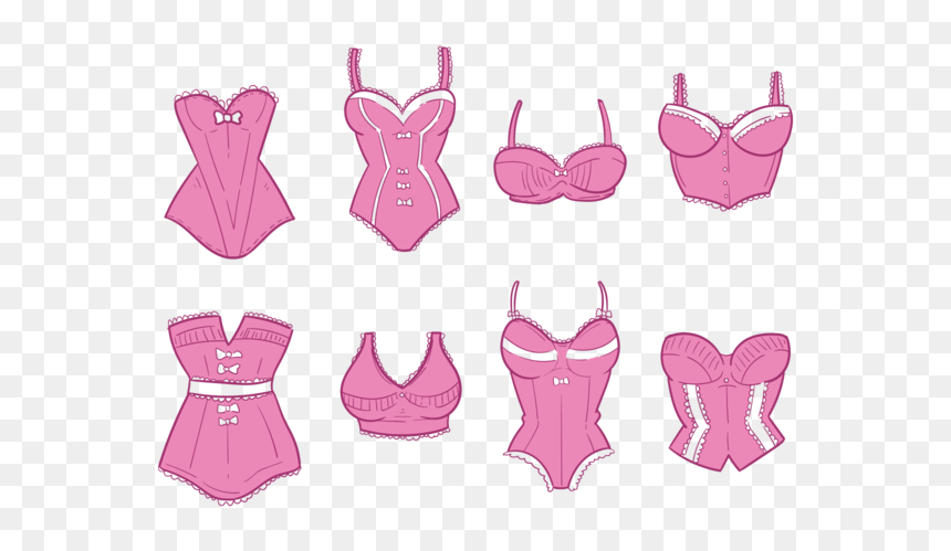 Hand Drawn Bustier Vectors - Png Lingerie Rosa Desenho, Transparent Png - lingerie png