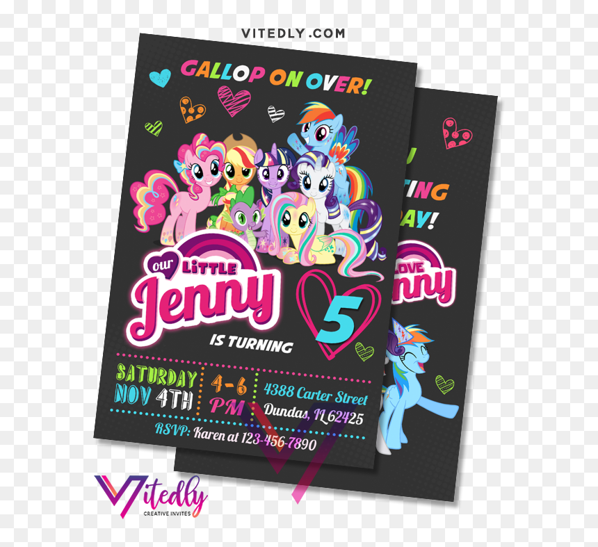 My Little Pony Invitation - My Little Pony, HD Png Download - my little pony birthday png