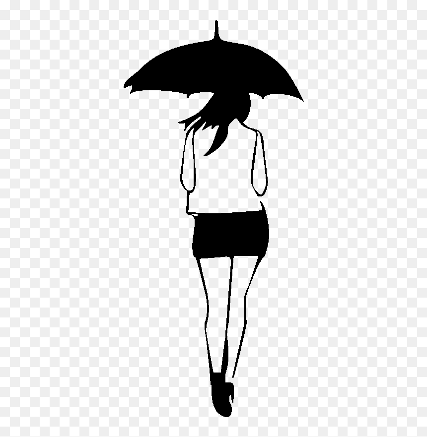 Image Png Une Fille - Girl With Umbrella Back Drawing, Transparent Png - mujer png