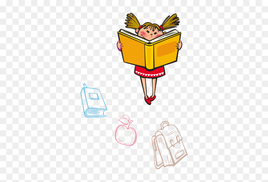 Girl Reading A Book Vector Image - Books Vector, HD Png Download - book vector png