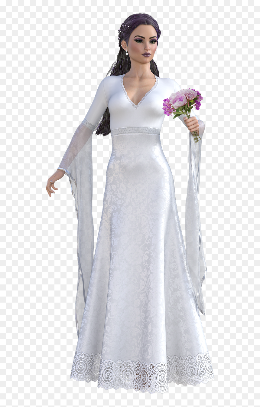 Gown, HD Png Download - wedding flowers png