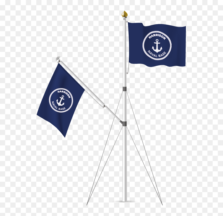 Rigged Flagpoles - Banner, HD Png Download - american flag pole png