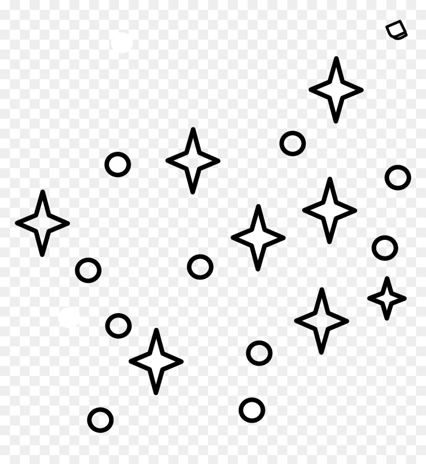 Black And White Stars Clip Art, HD Png Download - space stars png