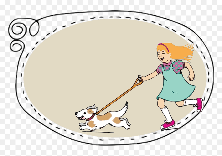 Walking Dog Clip Art, HD Png Download - label frame png