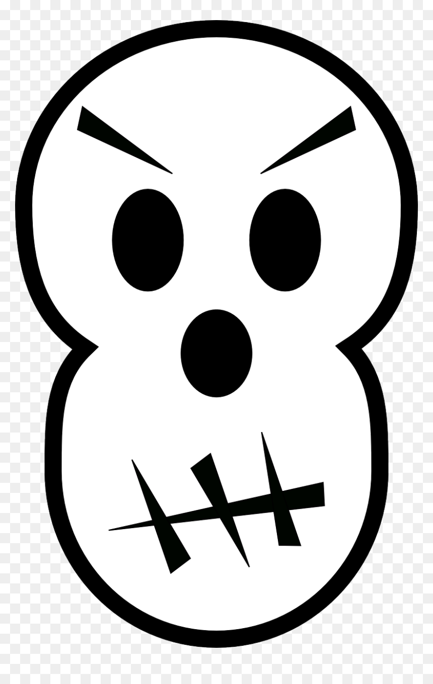 Skull And Crossbones Clipart, Vector Clip Art Online, - Black And White Halloween Clip Art, HD Png Download - skull clipart png