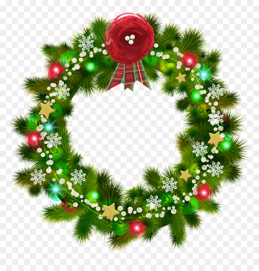 Christmas Wreath, HD Png Download - christmas wreath vector png