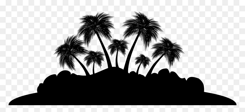 Palm Trees Silhouette Sky - Silhouette Palm Trees Transparent, HD Png Download - tree silhouette vector png