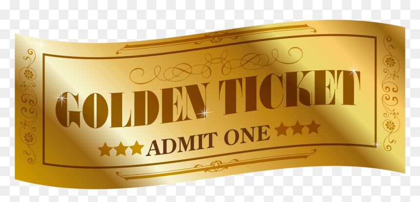 Golden Ticket Transparent Background , Png Download, Png Download - golden ticket png