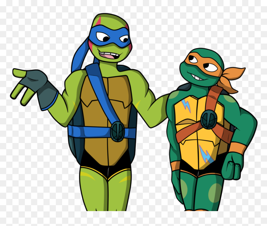 Tmnt 2018 Leo And Mikey - Mikey Rise Of The Tmnt, HD Png Download - teenage mutant ninja turtles png