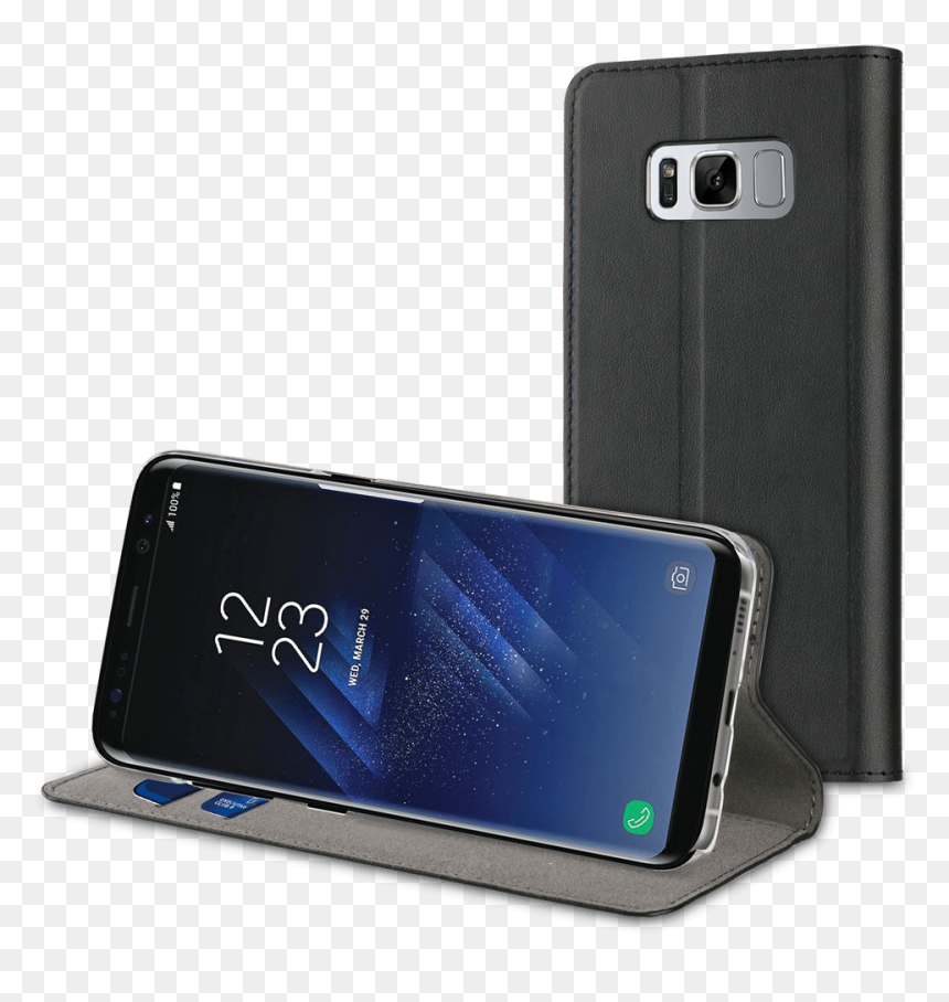Muvit Etui Folio Stand Noir Pour Samsung Galaxy S8 - Samsung Galaxy S8, HD Png Download - samsung s8 png