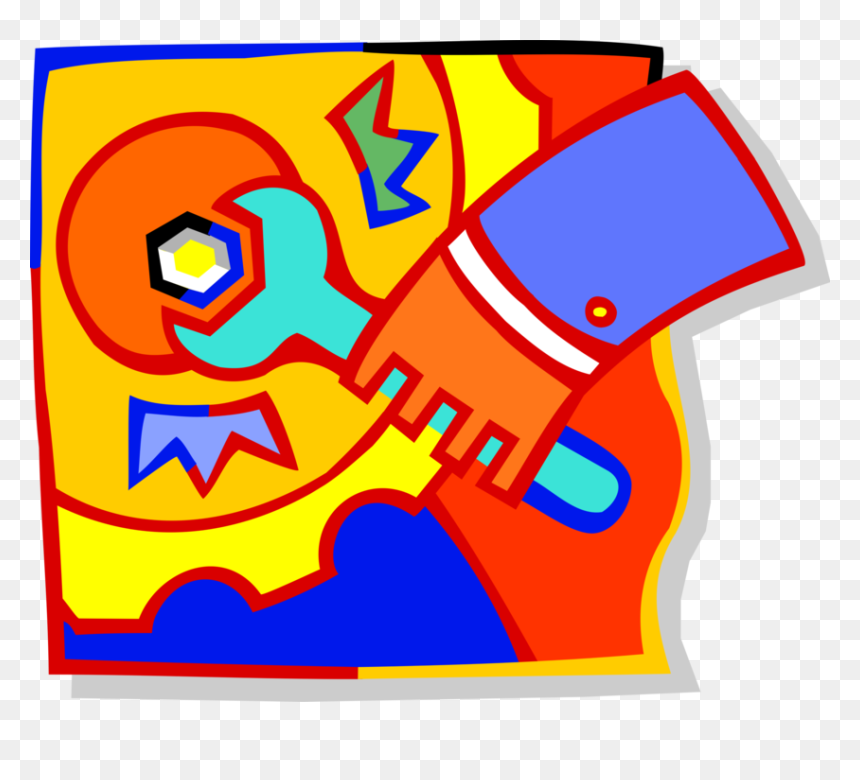 Vector Illustration Of Hand Tightening Bolt With Wrench, HD Png Download - wrench vector png