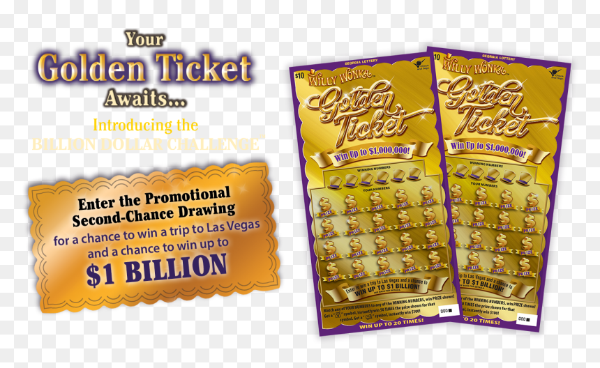 Jackpot Drawing Golden Ticket Transparent & Png Clipart - Willy Wonka Lottery Ticket, Png Download - golden ticket png