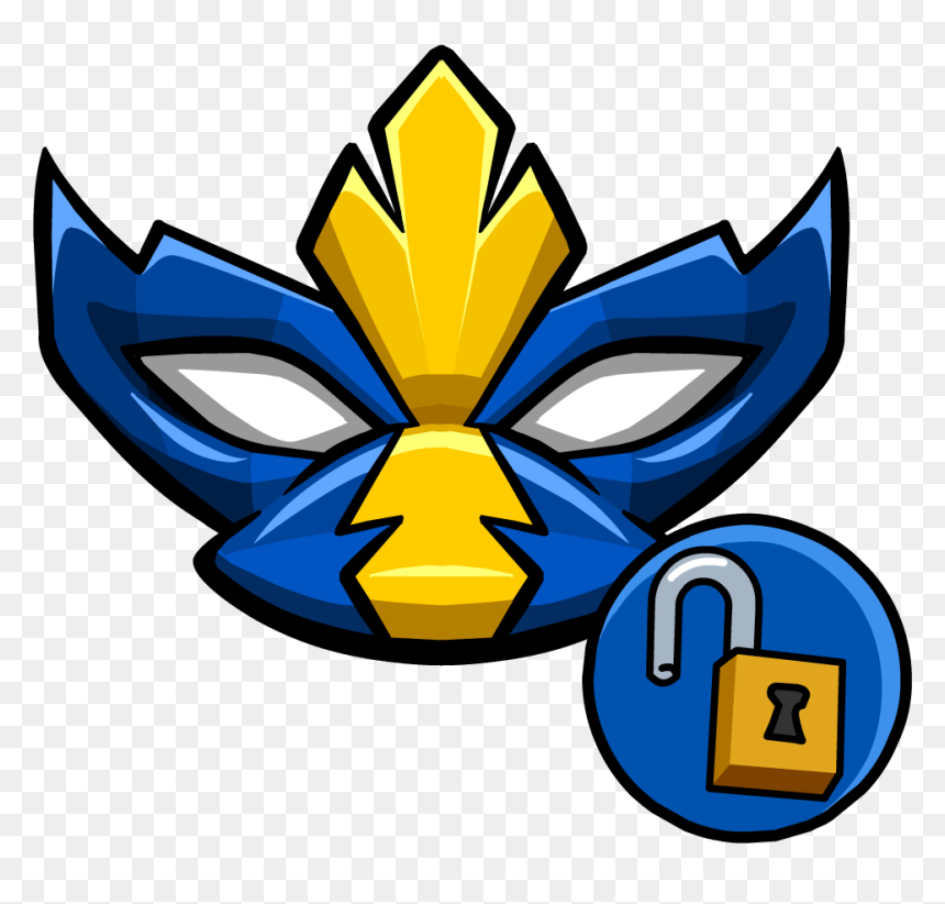 Hero Mask Png Clip Art Black And White Download - Club Penguin Superhero Mask, Transparent Png - superhero mask png