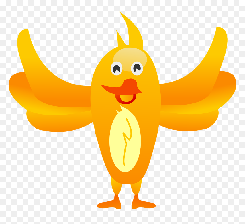 Yellow Bird Clipart Images & Pictures - Yellow Orange Bird Transparent, HD Png Download - bird clipart png