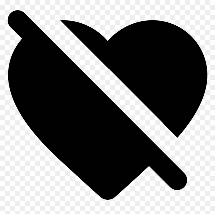 A Dislike Icon Is Represented With A Broken Heart - Dislike Heart Icon Png, Transparent Png - dislike png